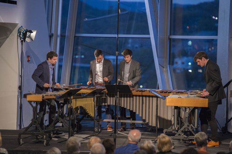 Sandbox Percussion is scheduled to perform Andy Akiho’s “Seven Pillars” in Seattle on Dec. 3 and in Olympia on Dec. 4.  (Daniel Ashworth)