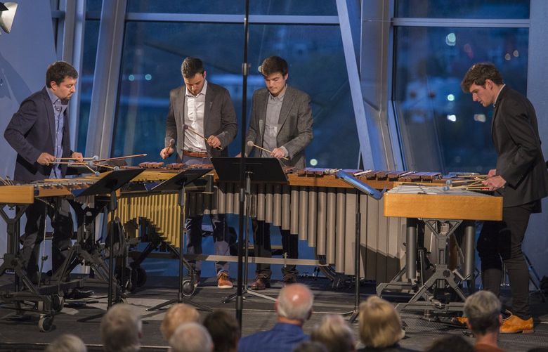 Sandbox Percussion will perform Andy Akiho’s “Seven Pillars” in Seattle on Dec. 3, and in Olympia on Dec. 4.