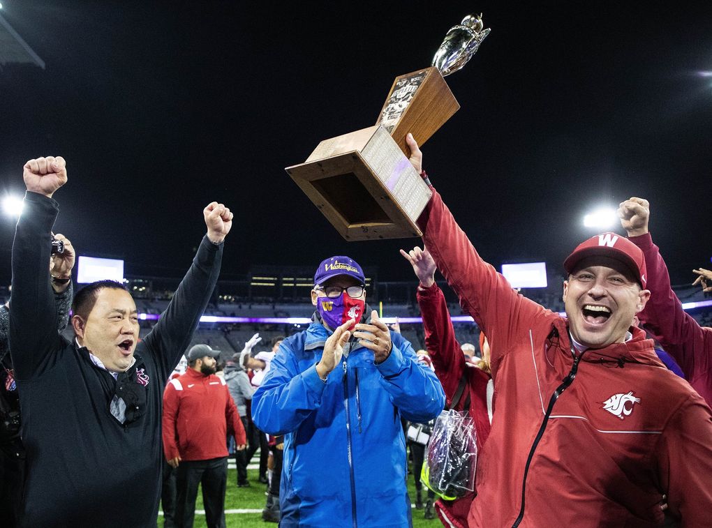 washington state snaps seven game apple cup losing streak with 40 13 drubbing of uw the seattle times