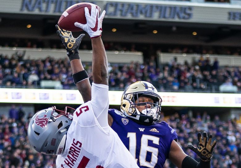 The Washington State Cougars played the Washington Huskies in the 2019 edition of the Apple Cup game at Husky Stadium in Seattle. (Dean Rutz / The Seattle Times)