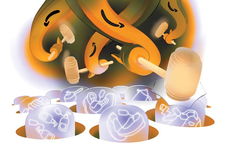 Meeting Amazon’s pricing-cutting directives is like playing “whack-a-mole,” said one third-party seller. The sellers on Amazon Marketplace face being cutoff if they won’t match competitors’ prices. (Gabriel Campanario / The Seattle Times)