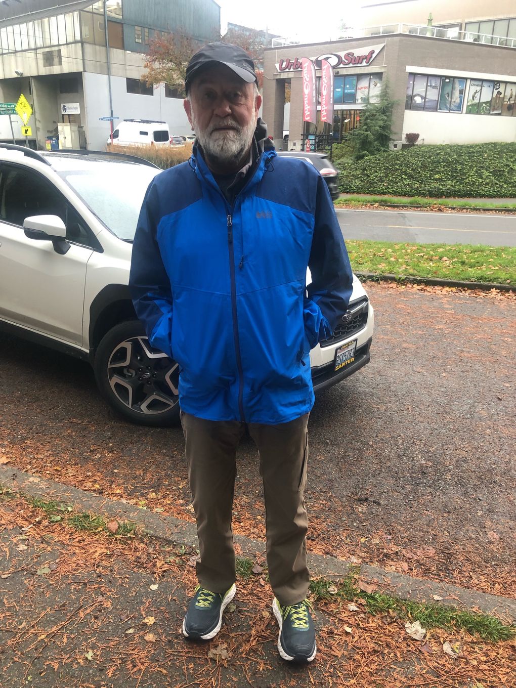 Bob Bowman, 75, lives in Fremont and dropped off his ballot Tuesday at a drop box near Gas Works Park. (Michelle Baruchman / The Seattle Times)