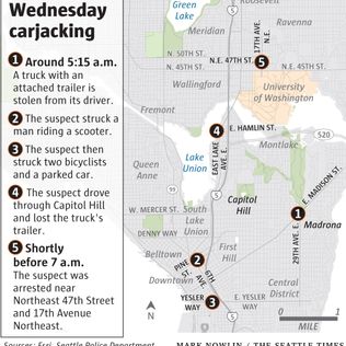 Man who led Seattle police on a chase in a stolen truck allegedly hit 2