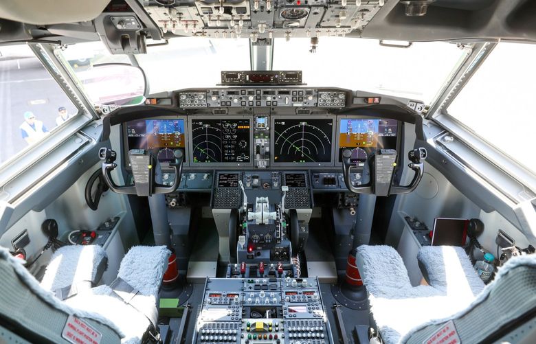 Instruments and controls sit in the cockpit of a Boeing Co. 737 Max 7 jetliner during preparations ahead of the Farnborough International Airshow (FIA) 2018 in Farnborough, U.K., on Sunday, July 15, 2018. The air show, a biannual showcase for the aviation industry, runs until July 22. Photographer: Simon Dawson/Bloomberg