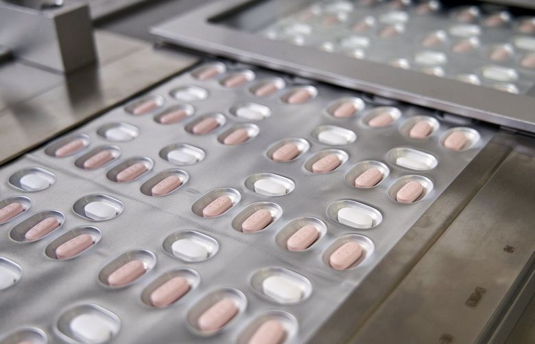This image provided by Pfizer shows its COVID-19 pills. Drugmaker Pfizer said Tuesday, Nov. 16, 2021, it is submitting its experimental pill for U.S. authorization, setting the stage for a likely launch in coming weeks.