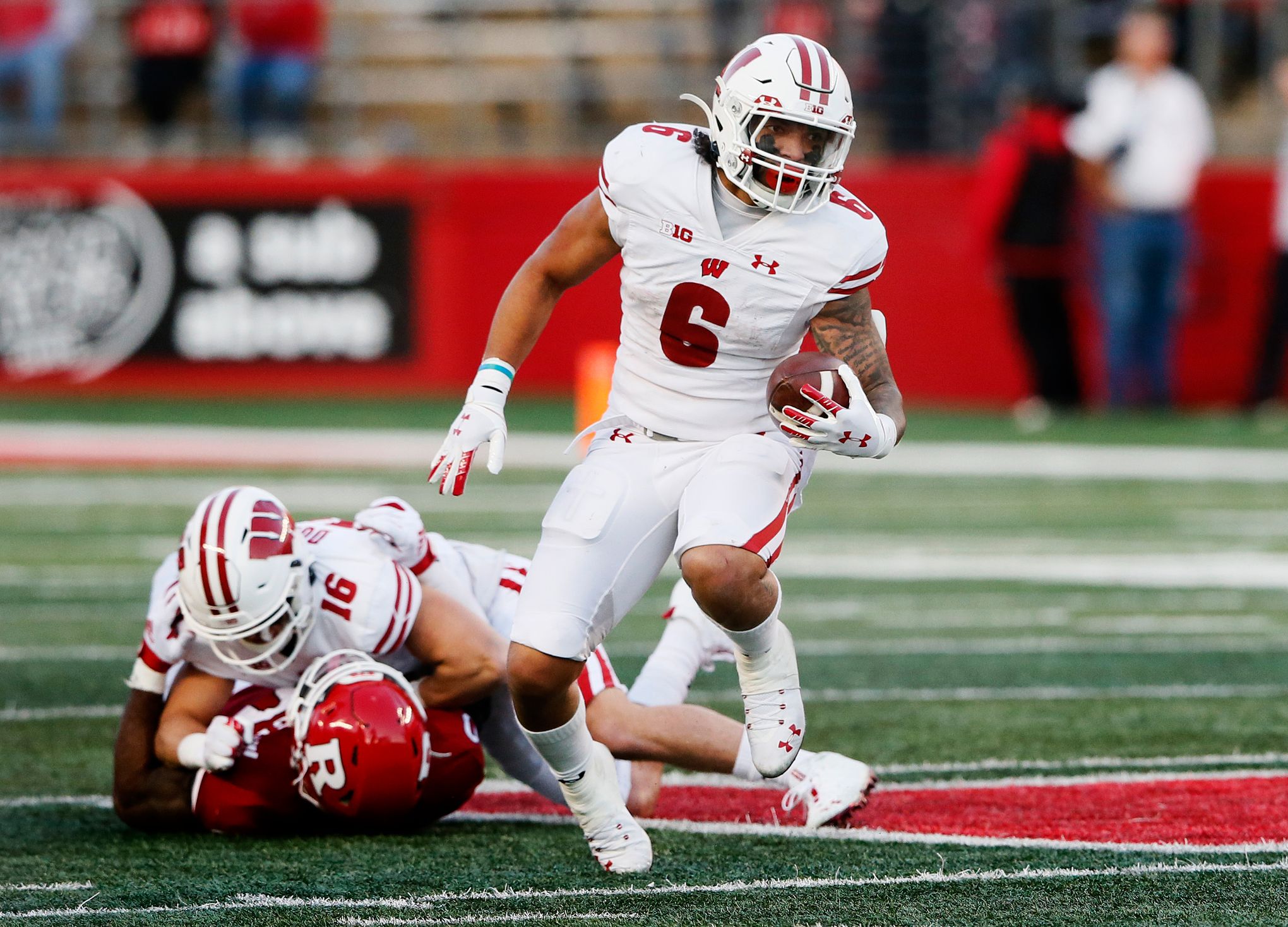 Walk-on Brady Schipper provided depth in the Badgers backfield in