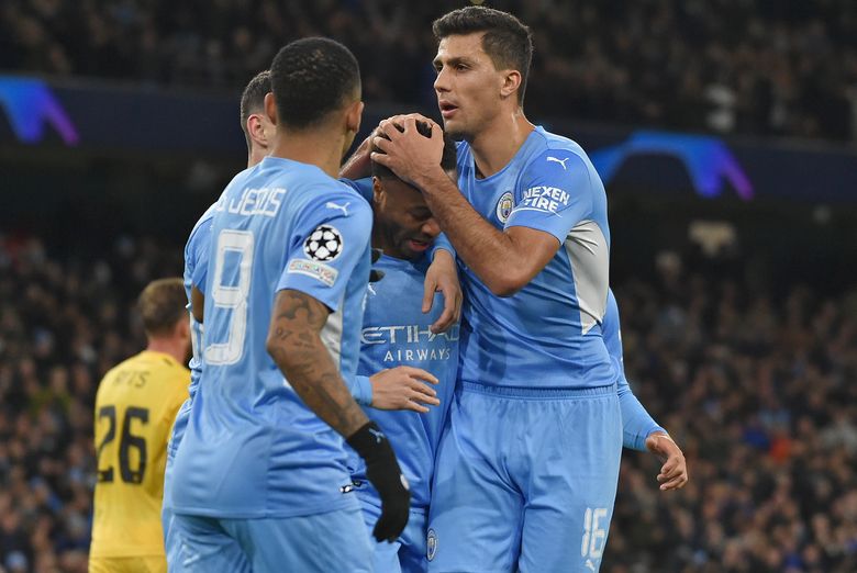 Sterling scores as Man City beats Brugge 4-1 in CL | The Seattle Times