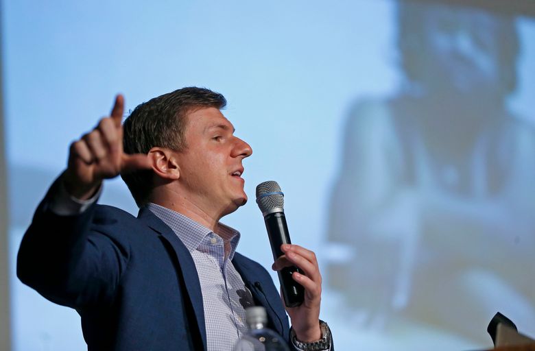 FILE – James O’Keefe, of Project Veritas, speaks at on the Southern Methodist University campus in Dallas, Nov. 29, 2017. Federal agents searched the New York homes of people tied to the conservative group Project Veritas months after the group received a diary that a tipster claimed belonged to President Joe Biden’s youngest daughter, its leader said Friday, Nov. 5, 2021. In a video posted on YouTube, O’Keefe said his organization had received a grand jury subpoena and said current and former Project Veritas employees had their homes searched by federal agents. (Jae S. Lee/The Dallas Morning News via AP, File)