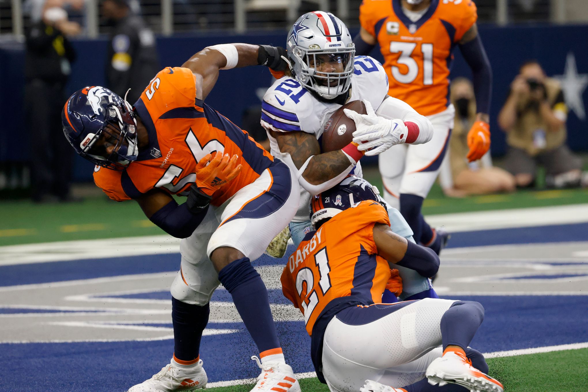 Denver Broncos linebacker Baron Browning (56) during the first