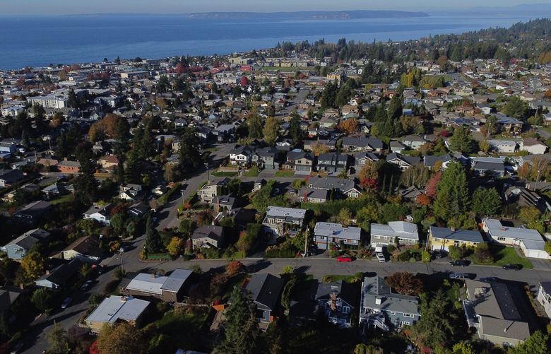 Edmonds is seen from the air, Sunday, Nov. 1, 2020. 214836