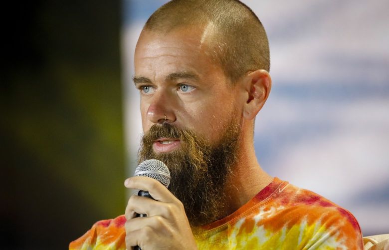 Jack Dorsey, co-founder and chief executive officer of Twitter Inc. and Square Inc., speaks during the Bitcoin 2021 conference in Miami, Florida, U.S., on Friday, June 4, 2021. The biggest Bitcoin event in the world brings a sold-out crowd of 12,000 attendees and thousands more to Miami for a two-day conference. Photographer: Eva Marie Uzcategui/Bloomberg