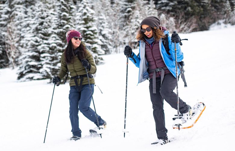 Crystal Mountain has six self-guided snowshoe trails of varying difficulty levels. Oh, and feel free to bring your dog.