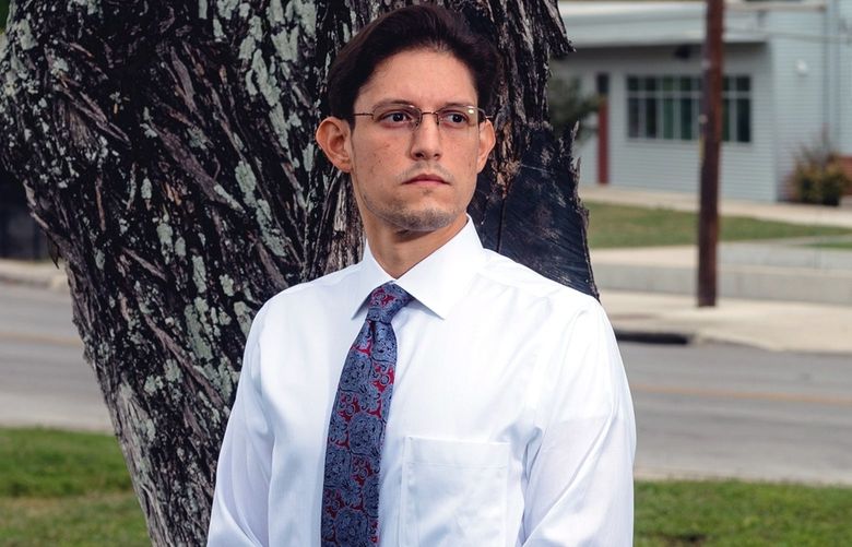 Adrian Reyna, a social studies teacher at Longfellow Middle School, in San Antonio, Texas, on Nov. 21, 2021. A state law constricts teachers when it comes to race and history. (Christopher Lee/The New York Times) XNYT9 XNYT9