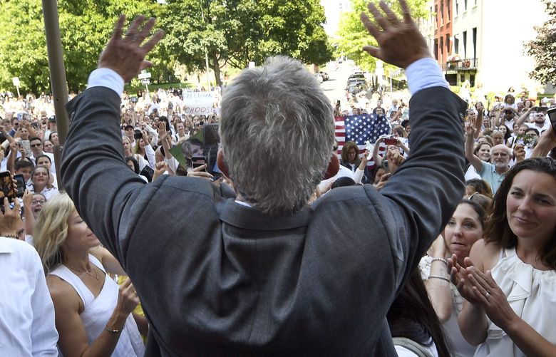 FILE – Robert F. Kennedy, Jr. speaks at a rally outside the Albany County Courthouse Wednesday, Aug. 14, 2019, in Albany, N.Y., following a hearing about vaccine religious exemptions. An investigation by The Associated Press finds that Childrenâ€™s Health Defense has raked in money and followers as Kennedy used his star power as a member of one of Americaâ€™s most famous families to open doors, raise money and lend his group credibility. (AP Photo/Hans Pennink, File) NY681 NY681