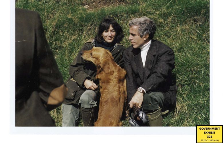 An undated photo entered into evidence in Ghislaine Maxwell’s sex-trafficking trial shows Maxwell and Jeffrey Epstein together. It is part of a series of photos introduced by the government over defense objections, as prosecutors sought to document, through the images, Maxwell’s longstanding relationship with Epstein. (U.S. Attorney’s Office via The New York Times)  — NO SALES; FOR EDITORIAL USE ONLY WITH NYT STORY SLUGGED MAXWELL TRIAL BY COLIN MOYNIHAN FOR DEC. 16, 2021. ALL OTHER USE PROHIBITED. — XNYT7 XNYT7