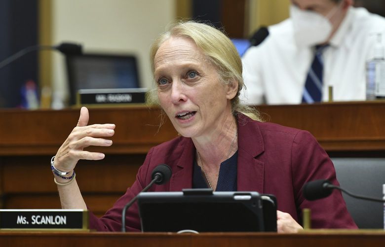 FILE – Rep. Mary Gay Scanlon, D-Pa., speaks during a House Judiciary subcommittee on antitrust on Capitol Hill on Wednesday, July 29, 2020, in Washington. U.S. Rep. Scanlon was carjacked at gunpoint by two men in a south Philadelphia park but wasnâ€™t injured, police and her office said. Police said Scanlon, was walking to her parked vehicle after a meeting in FDR park shortly before 3 p.m. Wednesday, Dec. 22, 2021, when two armed men demanded her keys. (Mandel Ngan/Pool via AP, File) NYPH401 NYPH401