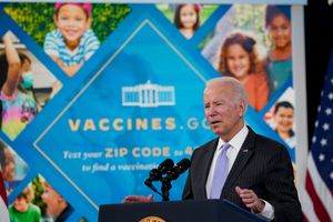乔拜登总统于 11 月 3 日在白宫谈论 COVID-19 疫苗。（美联社照片/苏珊沃尔什，文件）