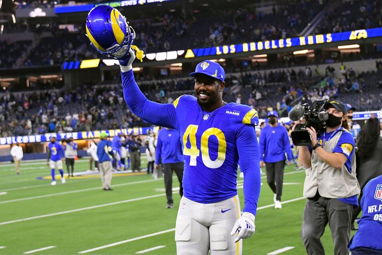 Terrell Burgess of the Los Angeles Rams lines up during an NFL