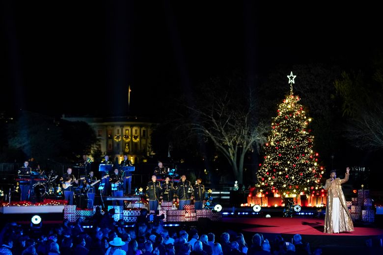 Biden Helps Light National Christmas Tree Near White House The Seattle Times
