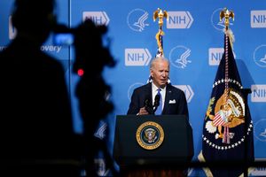 President Joe Biden speaks about the omicron coronavirus variant during a visit to the National Institutes of Health in Bethesda, Md., on Thursday. (AP Photo/Evan Vucci)
