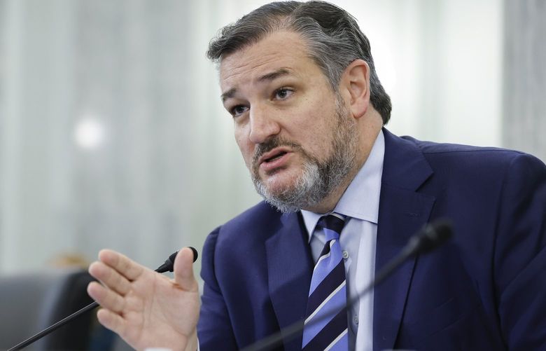 Sen. Ted Cruz, R-Texas, speaks during a Senate Commerce, Science, and Transportation in the Russell Senate Office Building on Capitol Hill on Wednesday, Dec. 15, 2021 in Washington. (Chip Somodevilla/Pool via AP) WX421 WX421