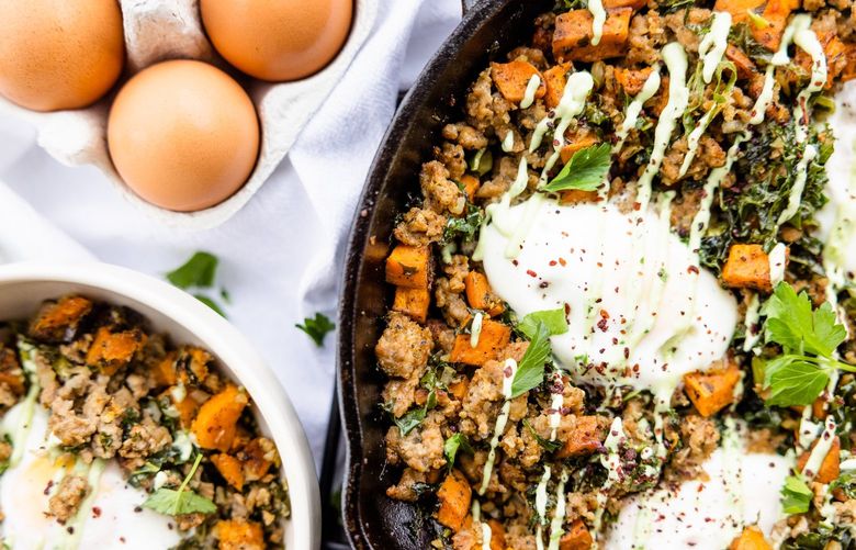 – Featuring sweet potatoes, breakfast sausage (feel free to make it vegan sausage), and avocado crema, this breakfast skillet can be enjoyed by those who are on a Whole30 journey and people who are living their food freedom alike.