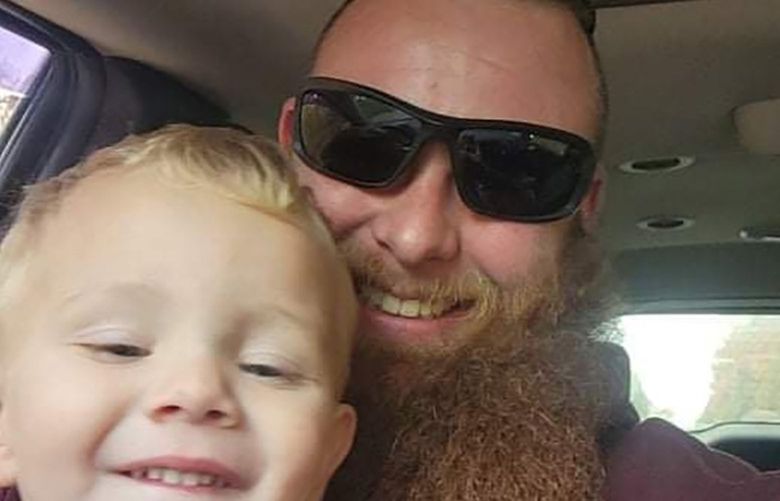 Jacob Whaley and his 2-year-old son, Dawson. MUST CREDIT: Photo courtesy of Angela Whaley