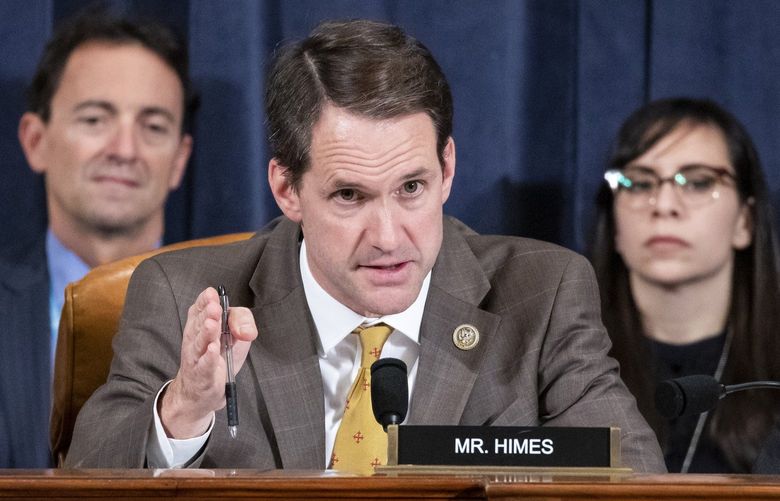 **EMBARGO: No electronic distribution, Web posting or street sales before Tuesday 03:01 a.m. ET Jan. 11, 2022. No exceptions for any reasons. EMBARGO set by source.** FILE — Rep. Jim Himes (D-Conn.) during a House Intelligence Committee in Washington on Nov. 20, 2019. Despite the partisan gridlock in Congress, Rep. Himes, who chairs the House Select Committee on Economic Disparity and Fairness in Growth, is confident the committee can find common ground on some steps to help workers economic disparity, like increased support for proven job-training programs. (Samuel Corum/The New York Times) XNYT75 XNYT75