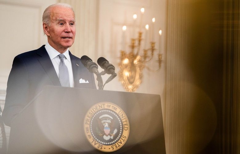 President Biden delivers remarks on the economy at the White House on Jan. 7, 2022. Data the government released Wednesday on lingering inflation further undermined White House predictions that higher prices wouldn’t be a lasting issue.