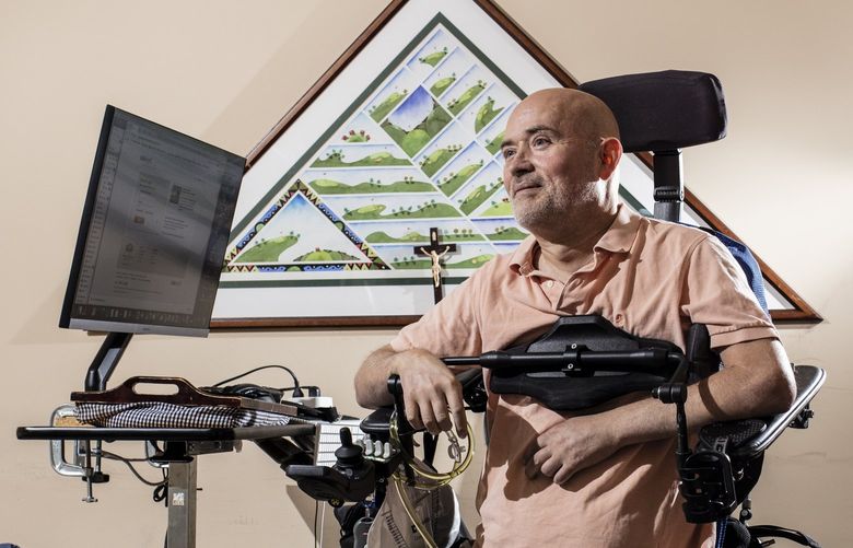 Fred Schwartz at home in Burlington, N.J., Dec. 15, 2021. Schwartz has income from a number of sources: Social Security Disability Insurance, his former employer’s long-term disability plan, and part-time work helping an accountant prepare tax returns. (Bryan Anselm/The New York Times) XNYT68 XNYT68
