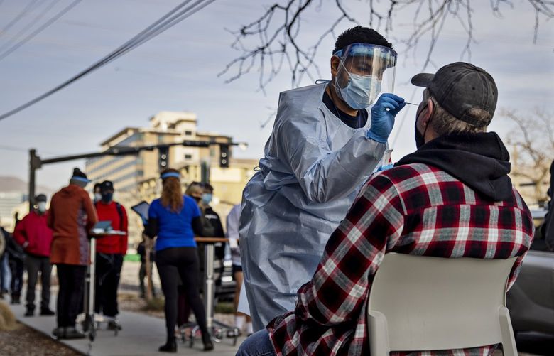 A COVID testing site run by the county health department in Salt Lake City, Utah, Jan. 12, 2022. (Kim Raff/The New York Times)