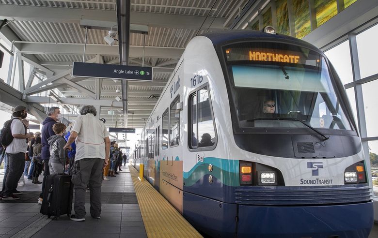 Sound Transit’s revenue from fares has taken a deep dive, hammered by the pandemic and reduced fare enforcement. (Ellen M. Banner / The Seattle Times)