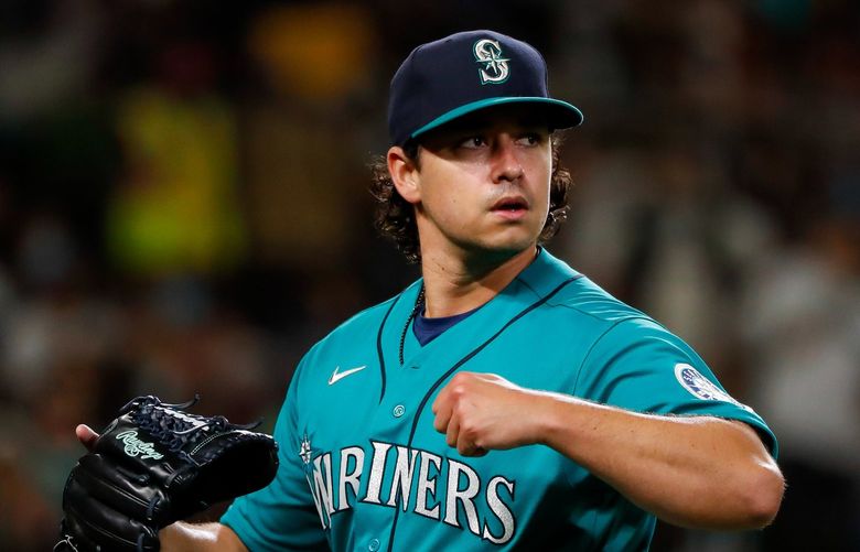 T-Mobile Park – Seattle Mariners vs. Los Angeles Angels – 100121

Seattle Mariners pitcher Marco Gonzales pounds his fist into his glove after the final out of the Los Angeles Angels half of the sixth inning Friday, Oct. 1, 2021, in Seattle. 218395