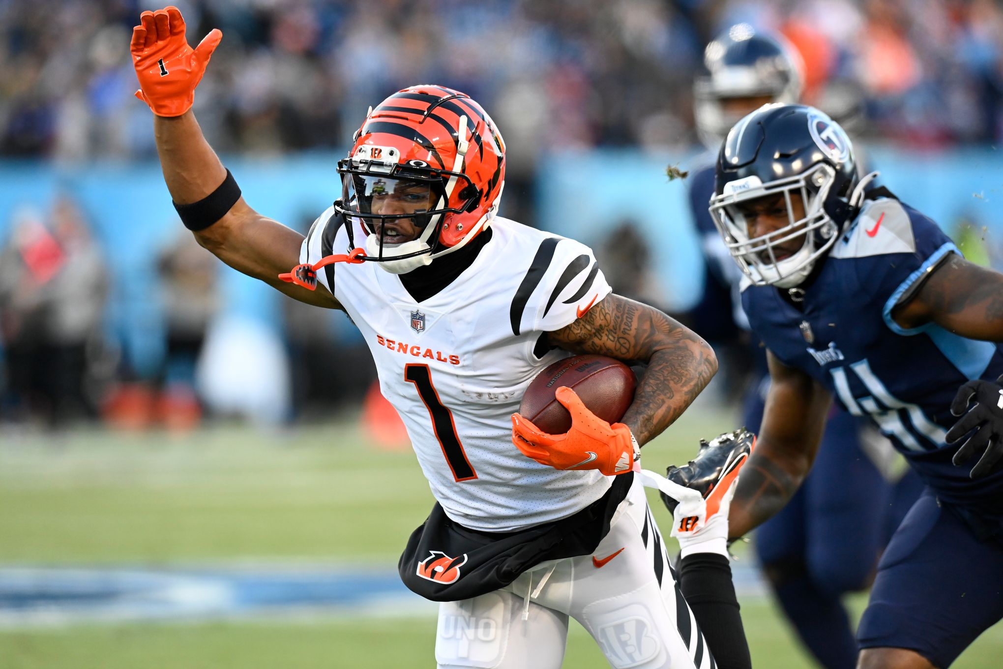 Cincinnati Bengals cornerback Trae Waynes (26) looks on in the