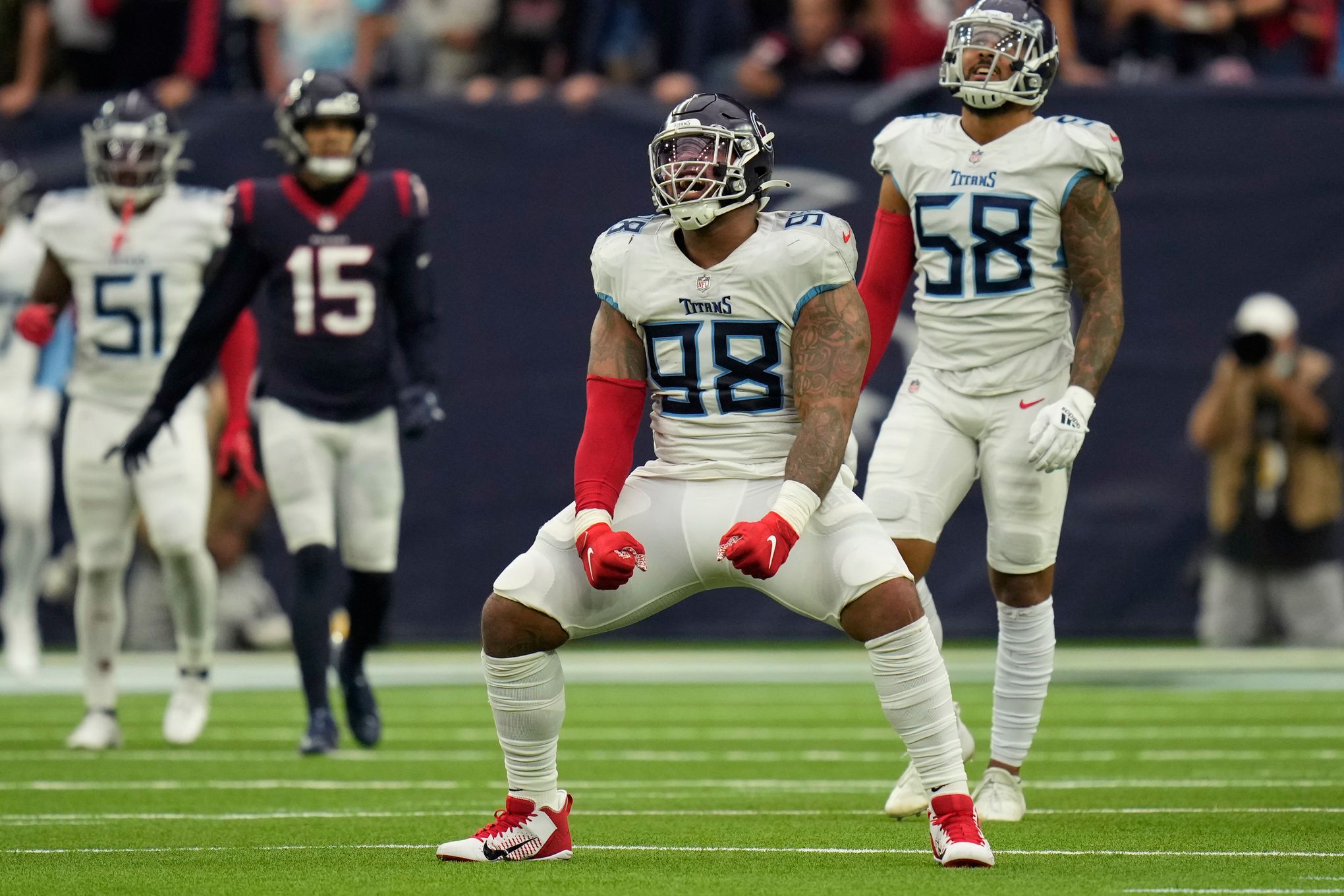 Tennessee Titans linebacker David Long Jr. (51) pictured after an