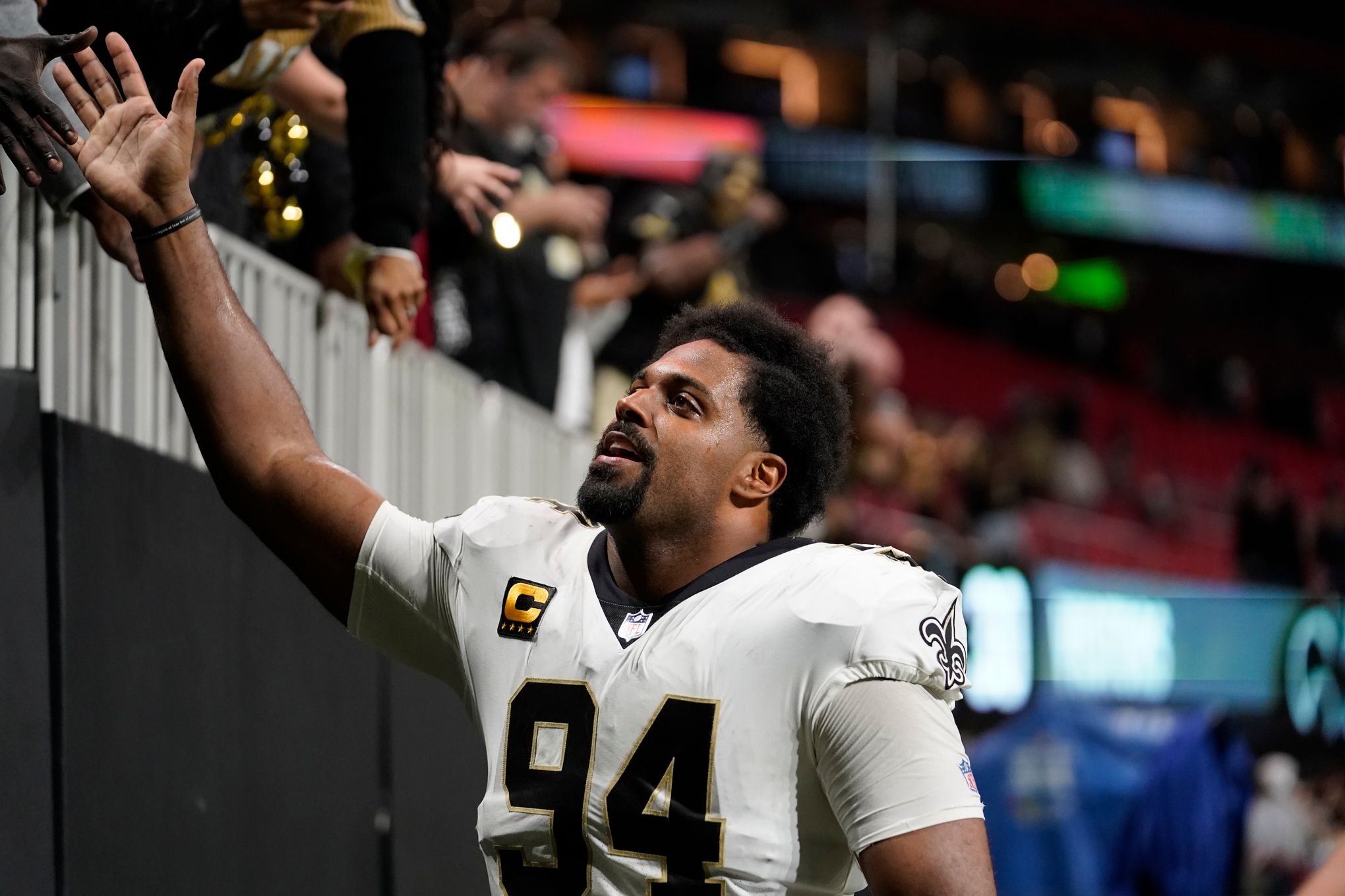 New Orleans Saints defensive end Cameron Jordan (94) celebrates