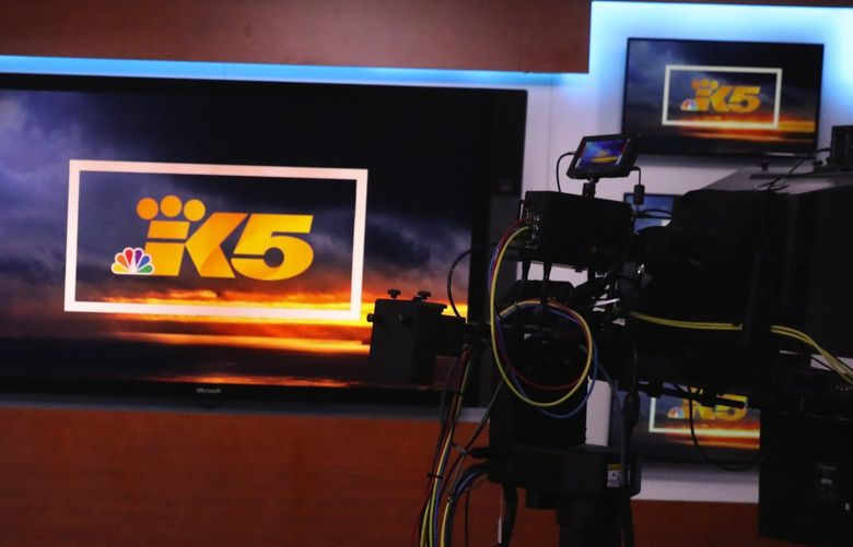 King 5 news anchor Lori Matsukawa is about to go on the air for a live broadcast at 5 p.m., Monday, May 20, 2019 in Seattle. Matsukawa is retiring after over three decades in the business and her last broadcast is June 14.  210321
1
