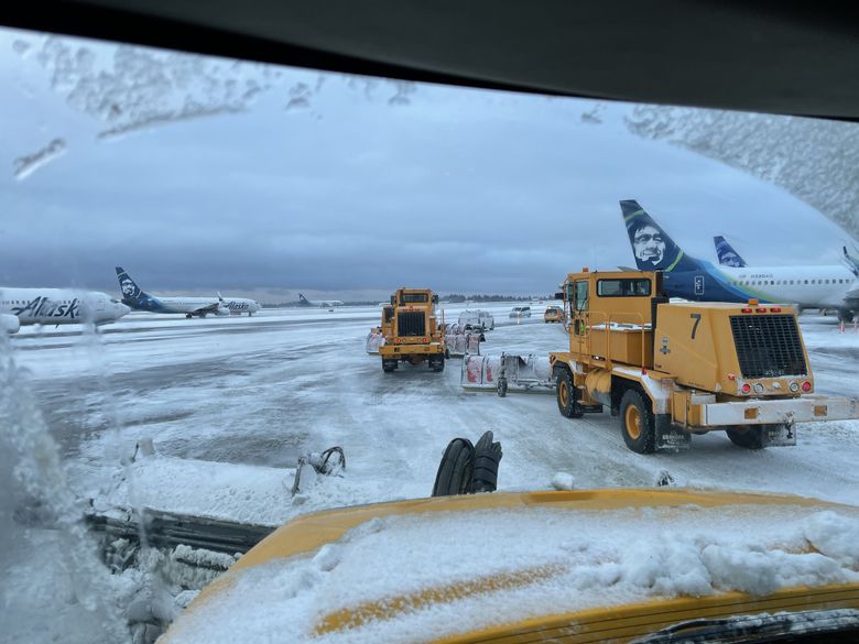 Between bad weather and COVID-19 among airline staff, fewer flights arrived and departed Seattle in the last week of 2021 than any other week since June 2020. (Courtesy of Seattle-Tacoma International Airport)
