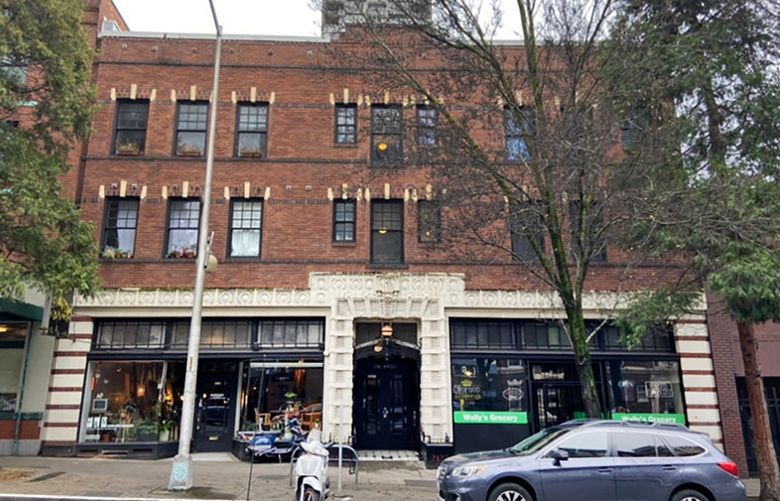The front entrance of the Rivoli building in Belltown is shown in this 2017.