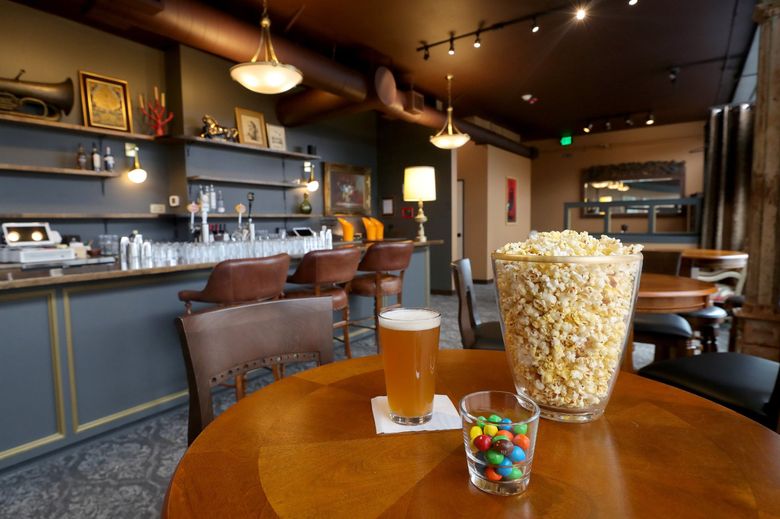 The Big Picture’s bar will have beer, wine and movie-themed cocktails with a food menu featuring popcorn alongside burgers, Chicago-style hot dogs, pizza and other casual meals. (Greg Gilbert / The Seattle Times)