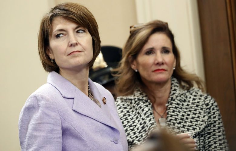 Rep. Cathy McMorris Rodgers, R-Wash., seen here in 2019, is urging President Joe Biden to “restore America’s energy dominance,” calling it “our most powerful weapon against Putin.”  (Andrew Harnik)
