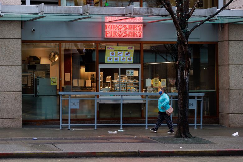 Piroshky Piroshky on Third Avenue in downtown Seattle. (Erika Schultz / The Seattle Times)