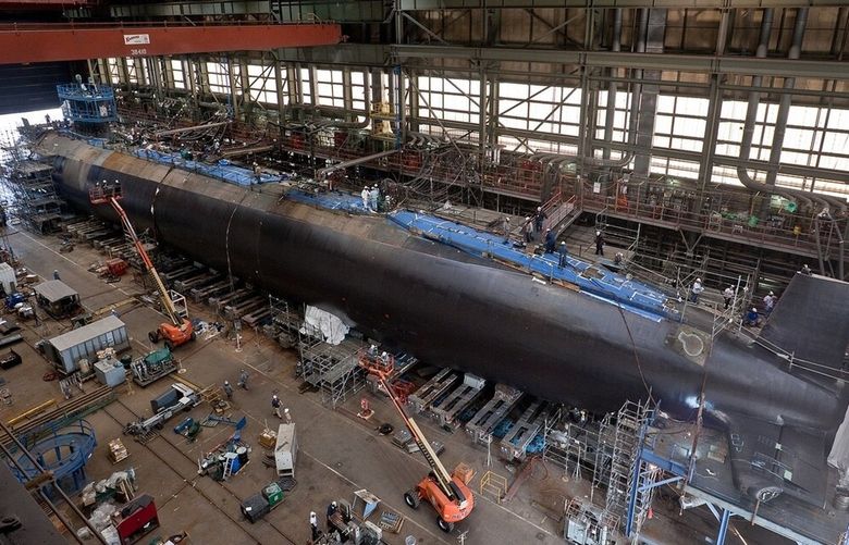 The Virginia-class attack submarine Pre-Commissioning Unit (PCU) Minnesota (SSN 783) is under construction on Oct. 5, 2012, at Newport News Shipbuilding in Newport News, Va.