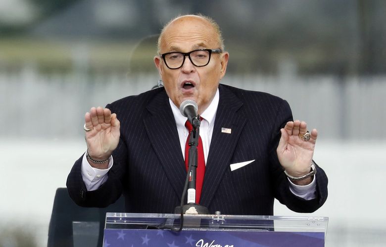 President Donald Trump’s personal lawyer Rudy Giuliani speaks at the Save America Rally on the Ellipse on Wednesday, Jan. 6, 2021, near the White House in Washington, D.C. (Yuri Gripas/Abaca Press/TNS) 39320447W 39320447W
