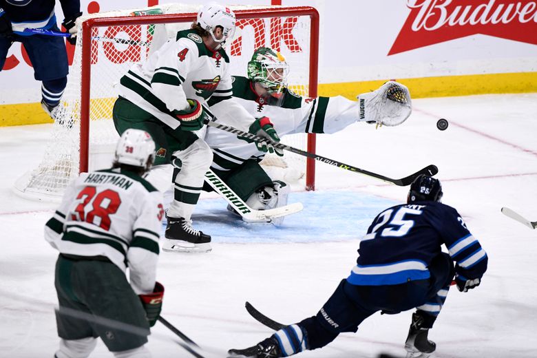Jets, Connor Hellebuyck stuff Wild in fight-filled shutout