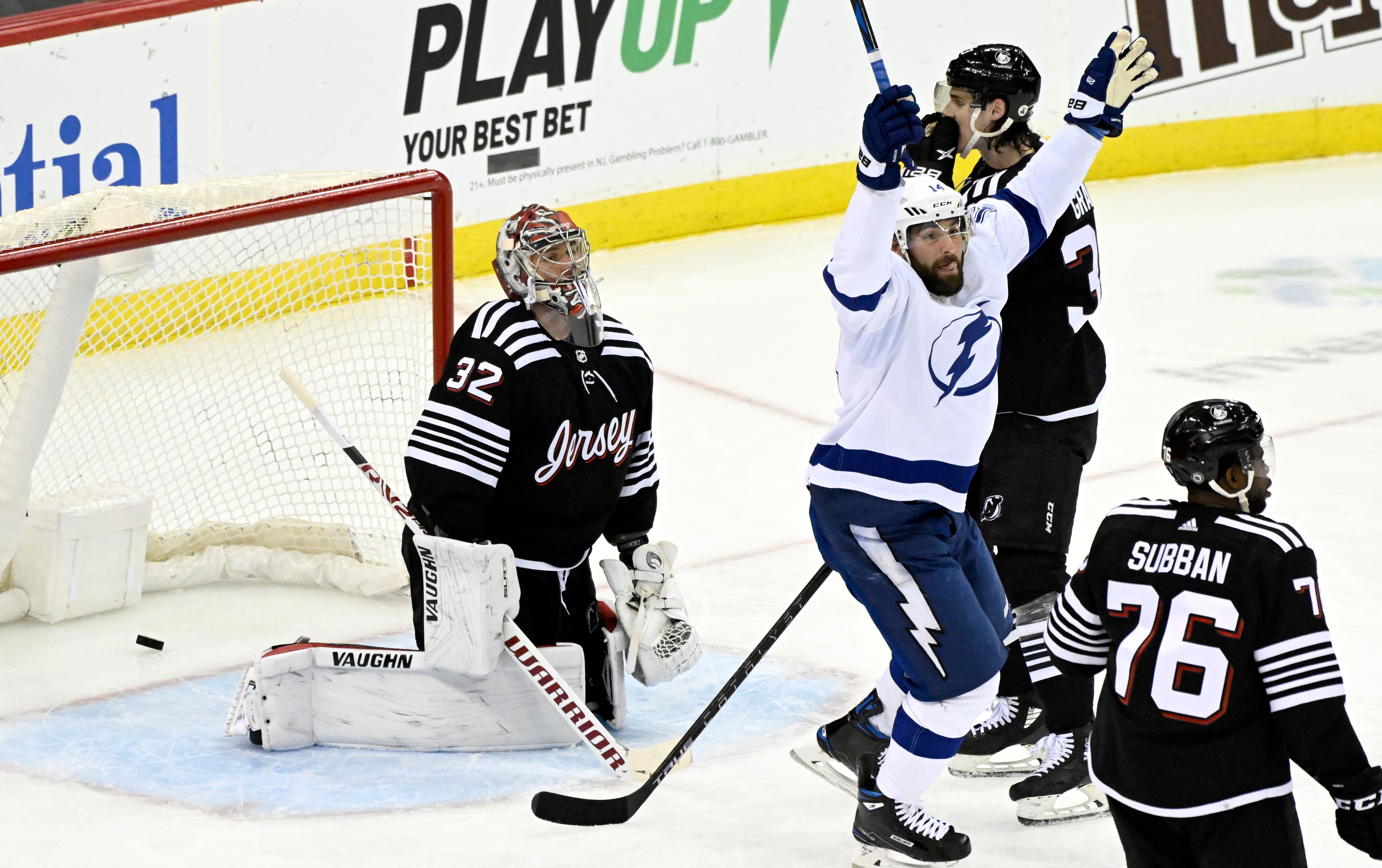 Hedman ignites 3 goal third Lightning beat New Jersey 6 3. The