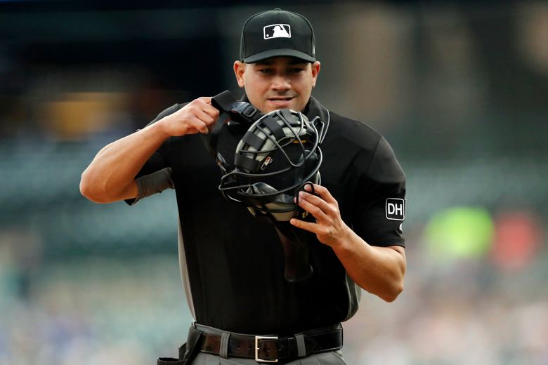 Umpire Joe West during a baseball game between the San Francisco