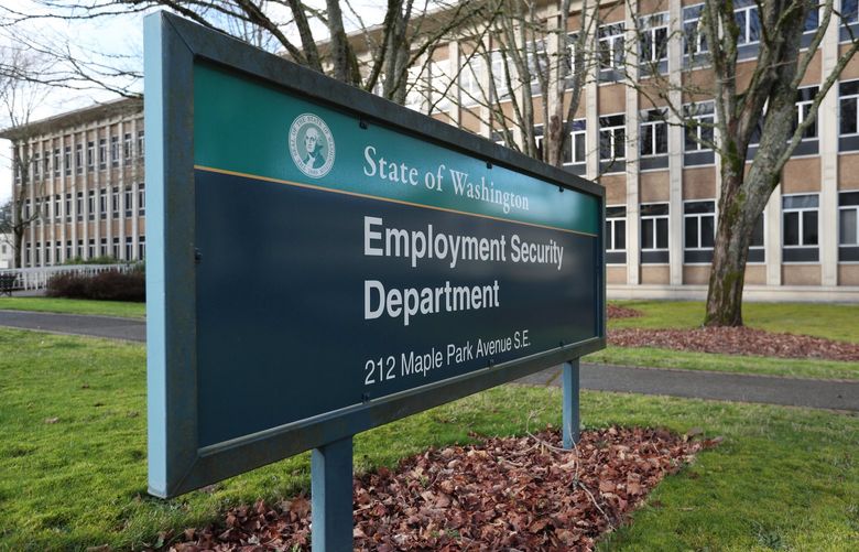 The State of Washington Employment Security Department, closed due to Covid-19, seen Wednesday, Feb. 3, 2021 in Olympia. 