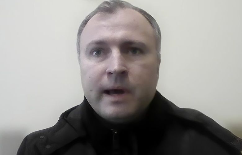 In this image from video, Victor Zhora, a top Ukrainian cybersecurity official, holds a news conference for international media Friday, March 4, 2022, from a bunker in Kyiv, Ukraine. Zhora said homegrown volunteers in Europe’s first major war of the internet age are attacking only what they deem military targets, prioritizing government services including the financial sector, Kremlin-controlled media and railways. (Ukraine Government via AP) MDJE304 MDJE304