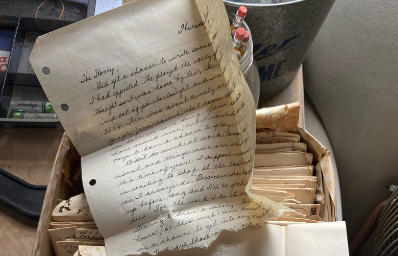 One of the love letters Anna Prillaman discovered in the attic of her Richmond home. MUST CREDIT: Anna Prillaman
